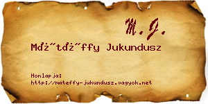 Mátéffy Jukundusz névjegykártya